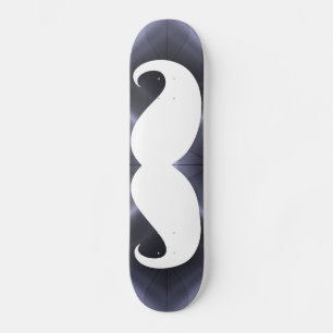 Skateboard Mustache blanco divertido 18