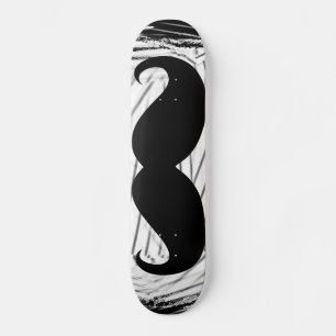 Skateboard Mustache negro divertida