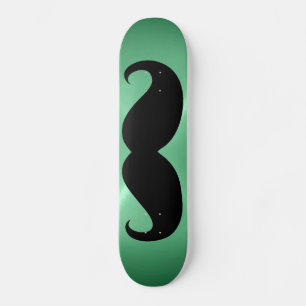 Skateboard Mustache negro divertida 3