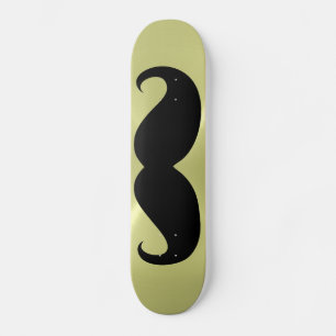 Skateboard Mustache negro divertido 10