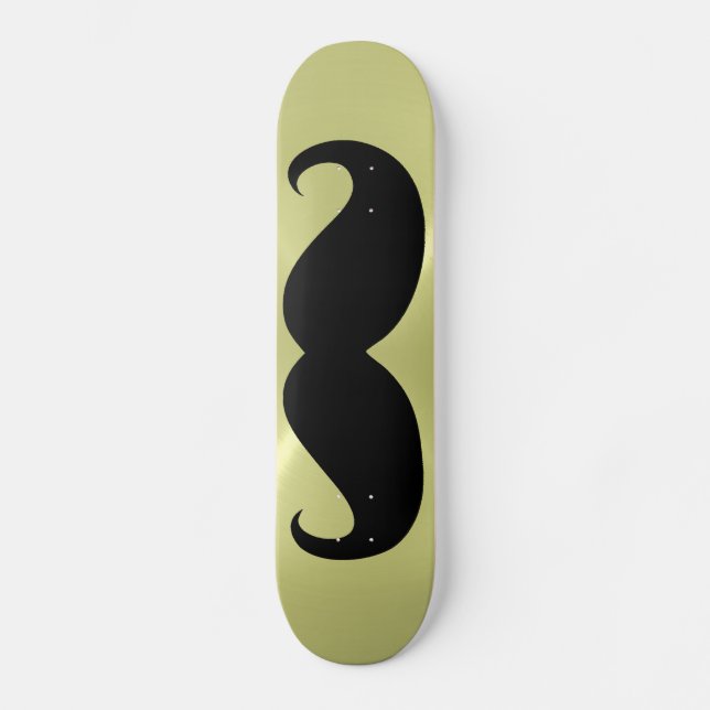 Skateboard Mustache negro divertido 10 (Anverso)