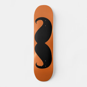 Skateboard Mustache negro divertido 11