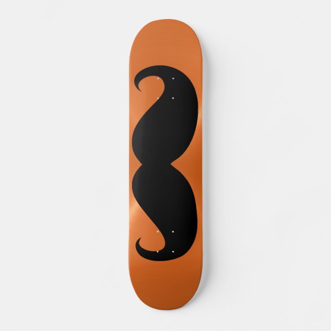 Skateboard Mustache negro divertido 11 (Anverso)