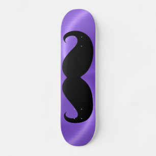 Skateboard Mustache negro divertido 20