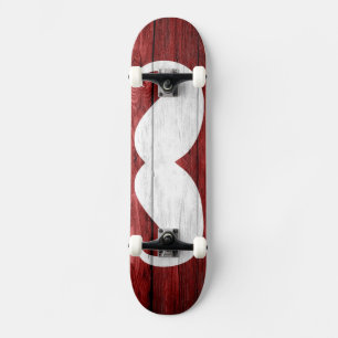 Skateboard Mustache Vintage Wood