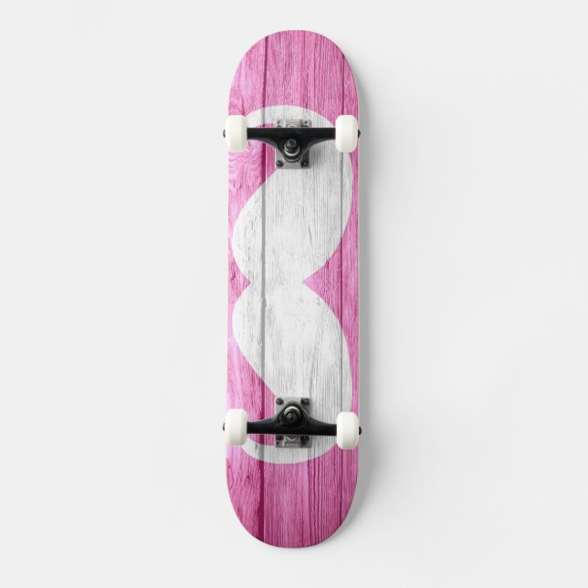 Skateboard Mustache Vintage Wood #2 (Anverso)