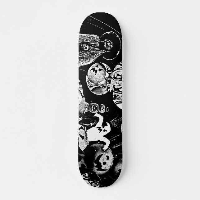 Skateboard My Super Halloween black and white (Anverso )