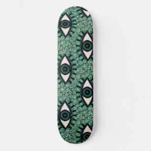 Skateboard "Mystic Emerald Eyes" - Psychedelic Swirl Seamless