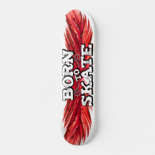 Skateboard Nacido para patinar plumas rojas con la redacción