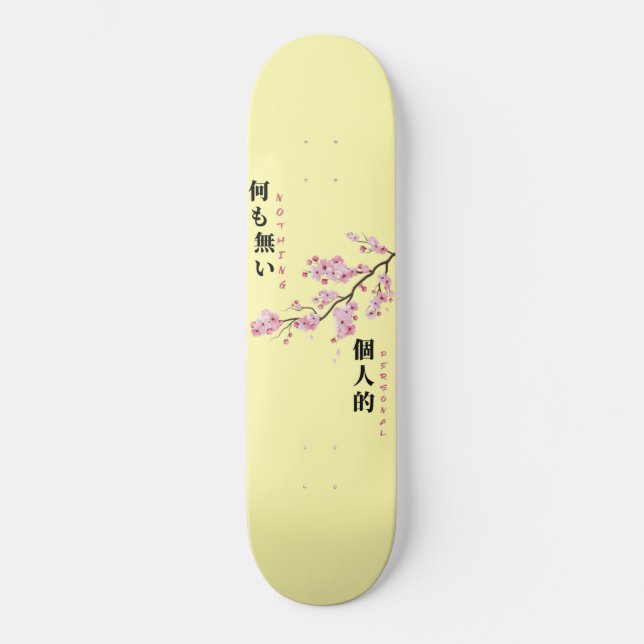 Skateboard Nada personal - Cerezo en flor (Anverso)