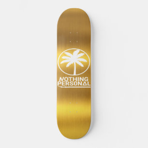 Skateboard Nada personal sobre la cubierta de oro