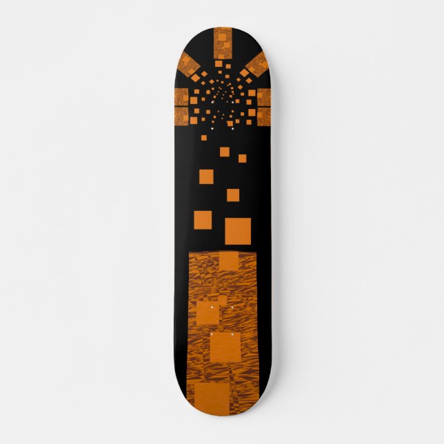 Skateboard Naranja alerta flotante patinaje cuadrado estrella (Anverso )