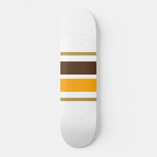 Skateboard Naranja Amarillo Marrón Deportivo Carreras Rayas E (Anverso)