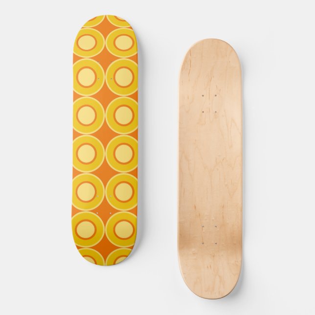 Skateboard Naranja Amarillo No Se Llena De Naranja Quemado (Anverso)