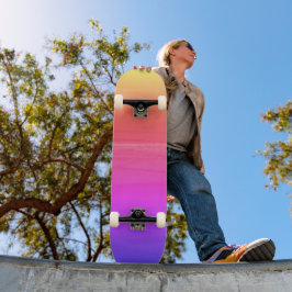 Skateboard Naranja amarillo rosado Beach Sunset