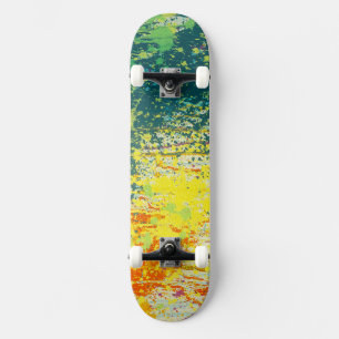 Skateboard Naranja amarillo verde de Guay pintado