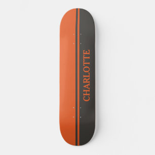 Skateboard Naranja audaz de dos tonos y negro