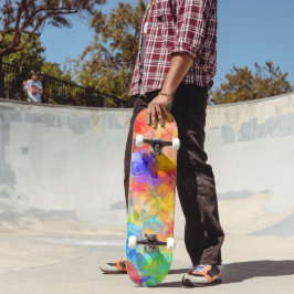 Skateboard Naranja azul Purple Lime Rosa Green Polygon Art