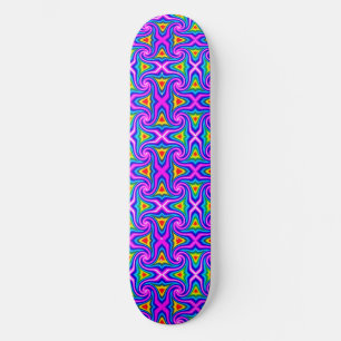 Skateboard Naranja azul verde Mauve Rhombus Patrón arcoiris