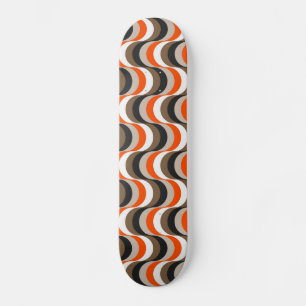 Skateboard Naranja, blanco, marrón retro cincuenta Resumen de