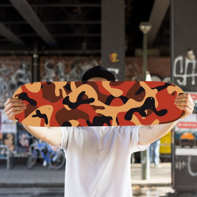 Skateboard naranja Camo | Skateboard de Camo (Orange Camo Skateboard Deck)