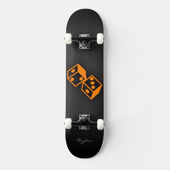 Skateboard Naranja Casino Dice (Anverso)