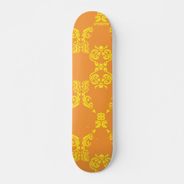 Skateboard Naranja de Damasco Amarillo (Anverso )