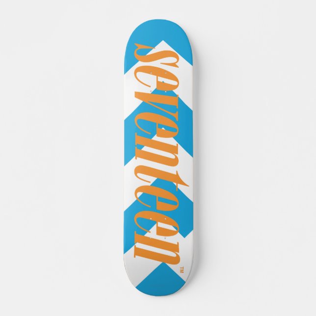 Skateboard Naranja de diecisiete insignias (Anverso )