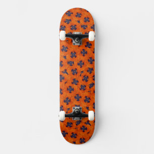 Skateboard Naranja de escarlata Poppy patrón sin soldadura