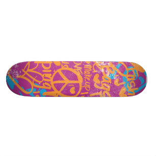 Skateboard Naranja de la pintada, damasco púrpura
