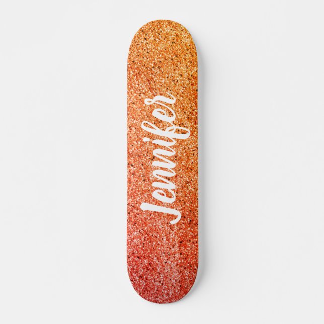 Skateboard Naranja de Moda Girona Purpurina Amarilla Niños pe (Anverso )