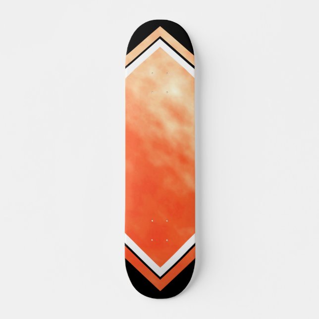 Skateboard Naranja de sangre Personalizado blanco negro Deck  (Anverso )