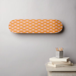 Skateboard Naranja de verano divertida Suntuosa blanco rojo a