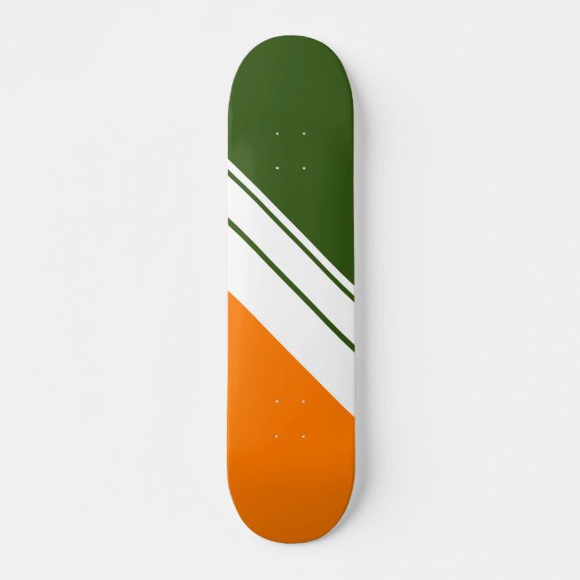 Skateboard Naranja deportivo Selva Verde Bandas de Carreras B (Anverso )