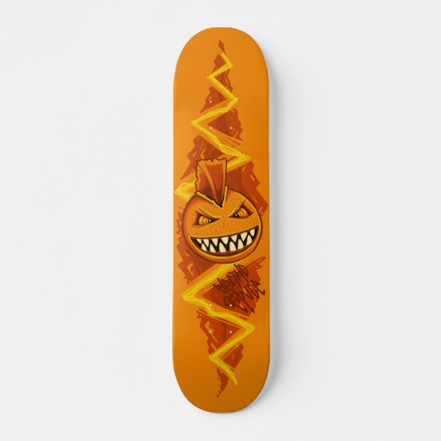 Skateboard Naranja eléctrico - PUNK (Anverso )