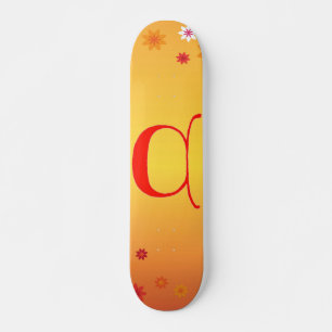 Skateboard naranja Flowers