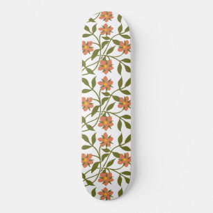 SKATEBOARD NARANJA FLOWERS