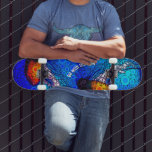Skateboard Naranja Guay Jellyfish Blue Ocean, ve con el flujo<br><div class="desc">"Ve con el flujo". Dé una lección a esta medusa amarilla naranja flotando en el océano azul turquesa y deje que la vida siga su curso cada vez que navegue por la acera en esta moda asombrosa, fresca y vibrante tabla de ilustracion fotográfico. ¡Hace un gran regalo para alguien especial...</div>