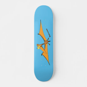 Skateboard Naranja lindo y gracioso personalizado pterodáctil