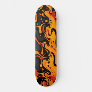 Skateboard Naranja Negro Slime Goteo Fusión Halloween