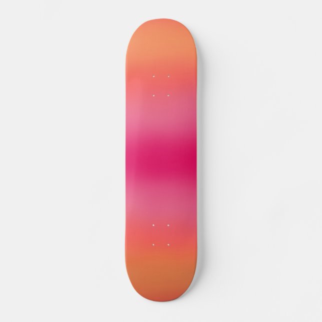 Skateboard Naranja Ombré Rosa (Anverso)