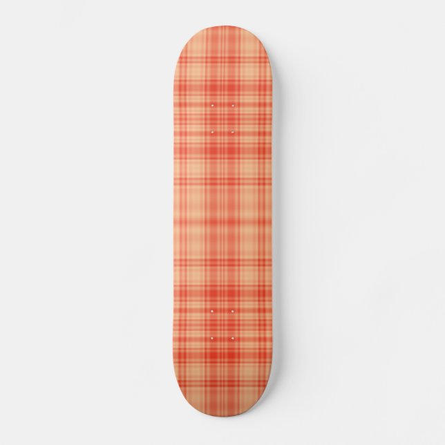 Skateboard Naranja Plaid (Anverso)