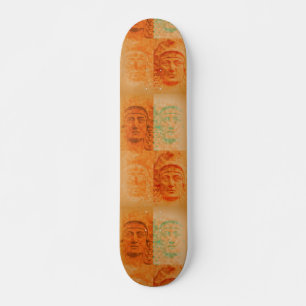 Skateboard Naranja Pop Art Deco Tablero de patines de piedra