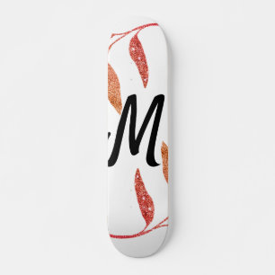 Skateboard naranja rojo verde brillante purpurina añadir nues