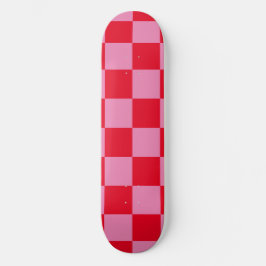 Skateboard Naranja rosa de patrón de comprobación de tablero 