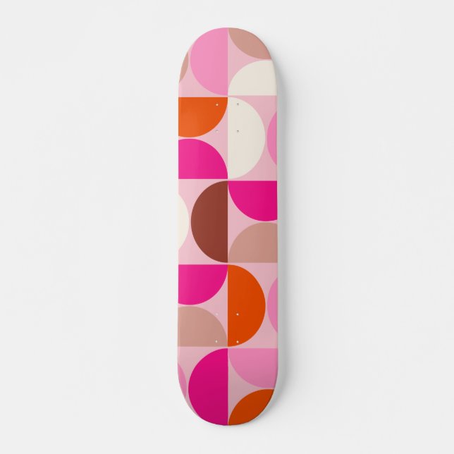 Skateboard Naranja rosa del patrón abstracto moderno de media (Anverso )
