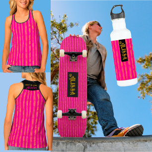 Skateboard Naranja rosado fresco patinador giratorio moderno