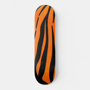 Skateboard Naranja salvaje tigre negro tira de tinta animal