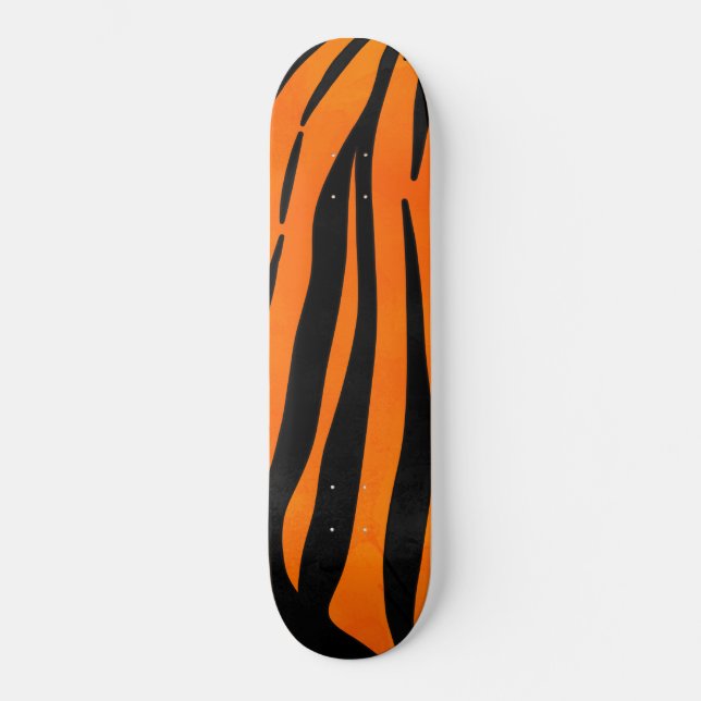 Skateboard Naranja salvaje tigre negro tira de tinta animal (Anverso)