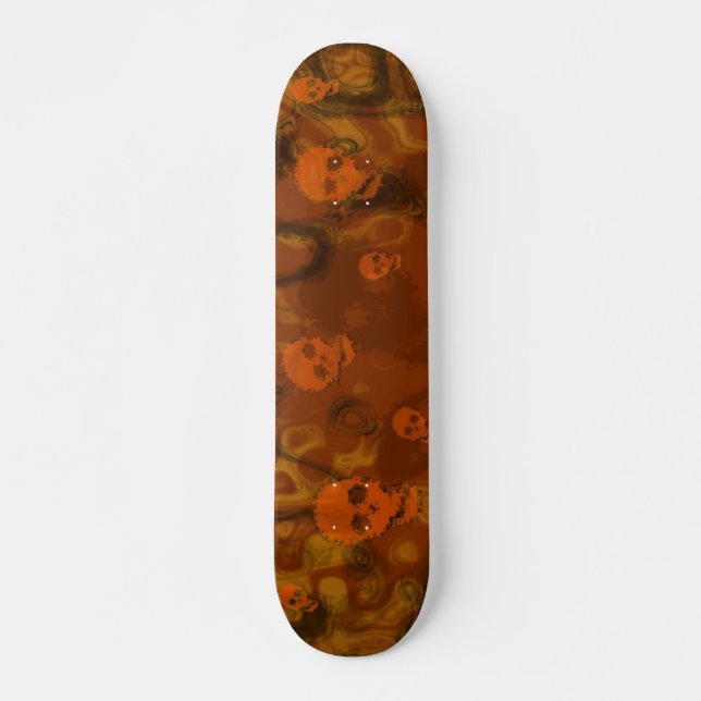 Skateboard Naranja Skull Specters (Anverso )